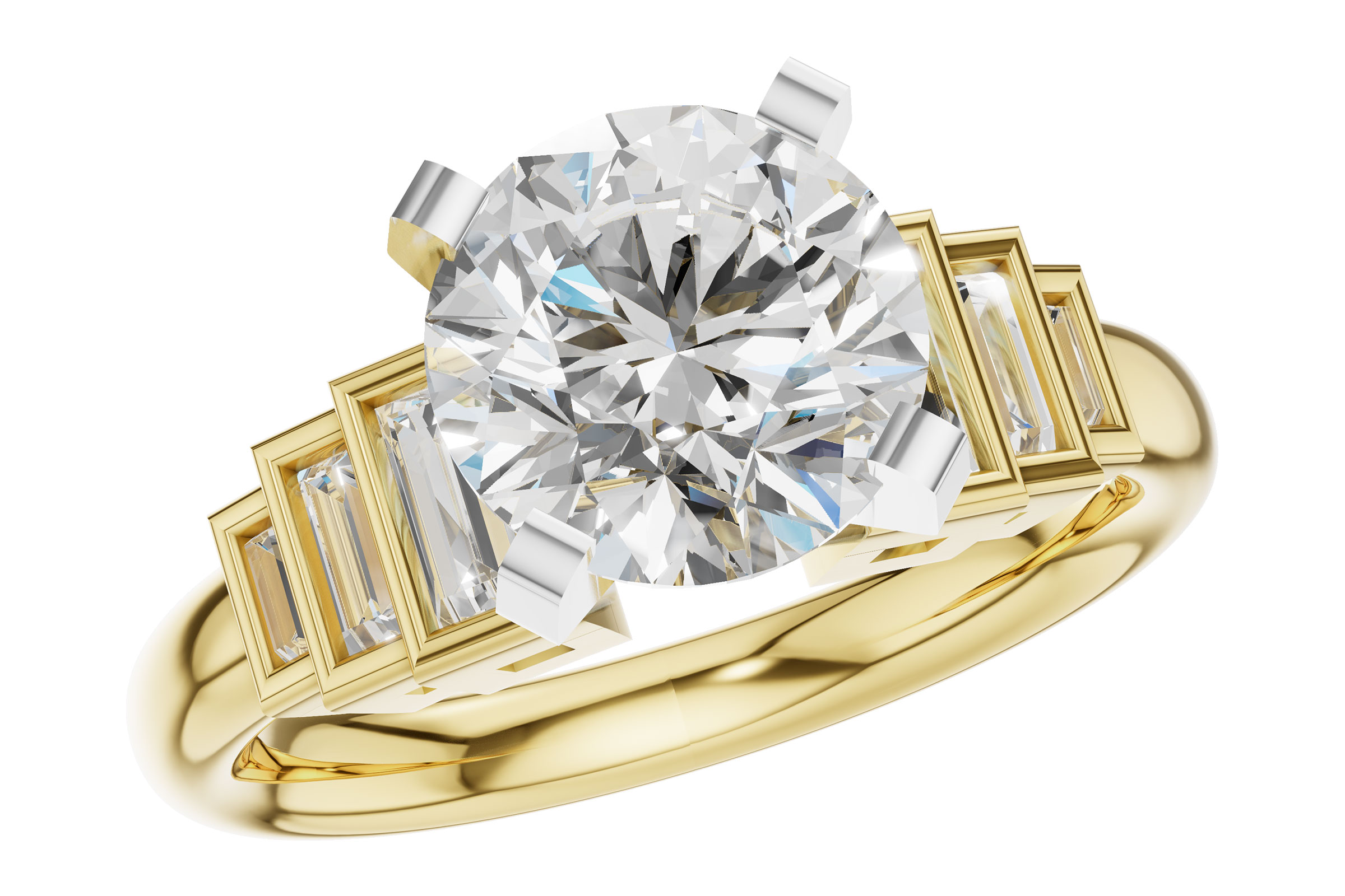 H311-82740: LDS SEMI DIA RG .26 TW BAGUETTES