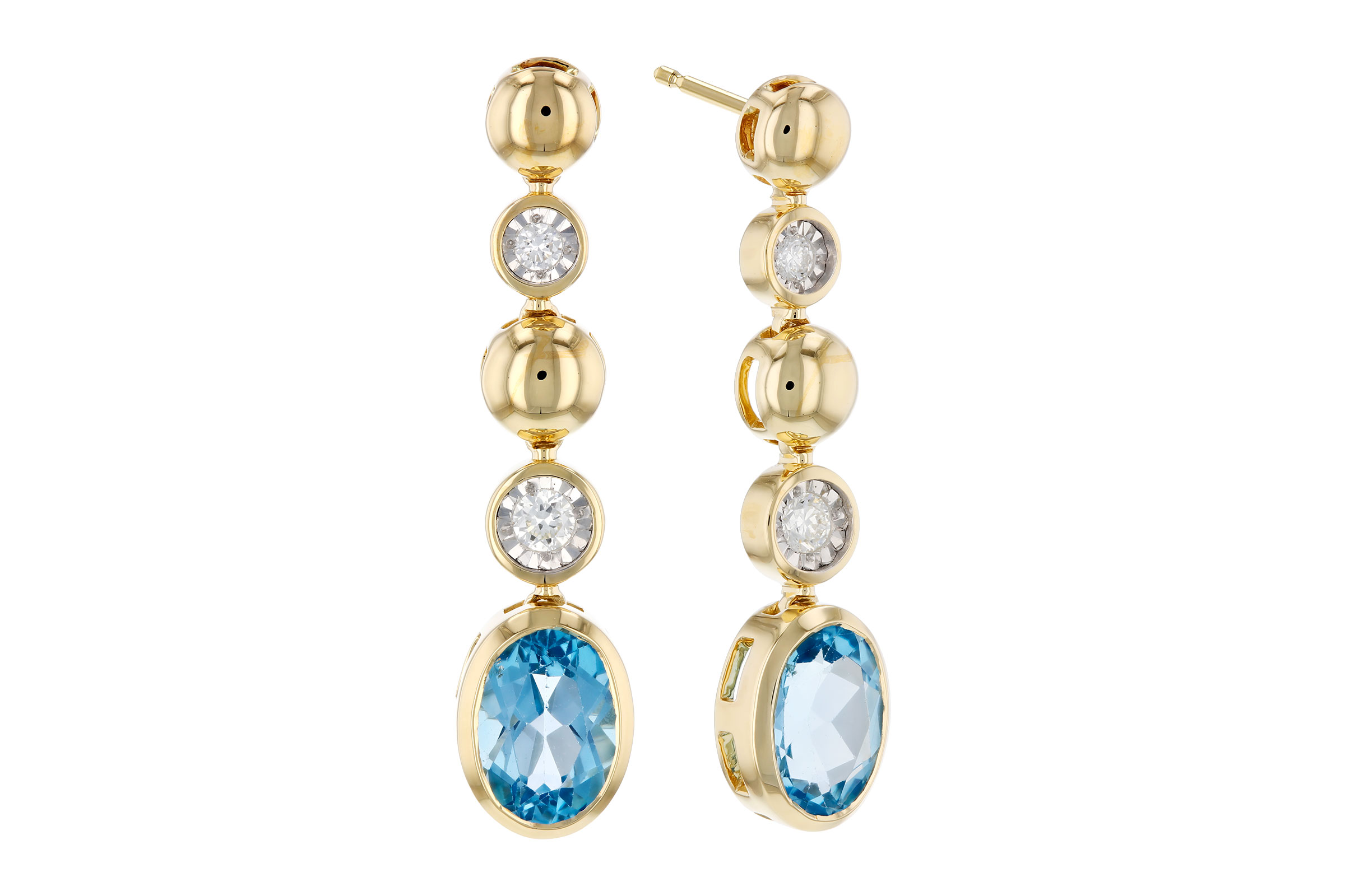 H311-82794: EARRINGS 1.66 TW BLUE TOPAZ 1.76 TGW