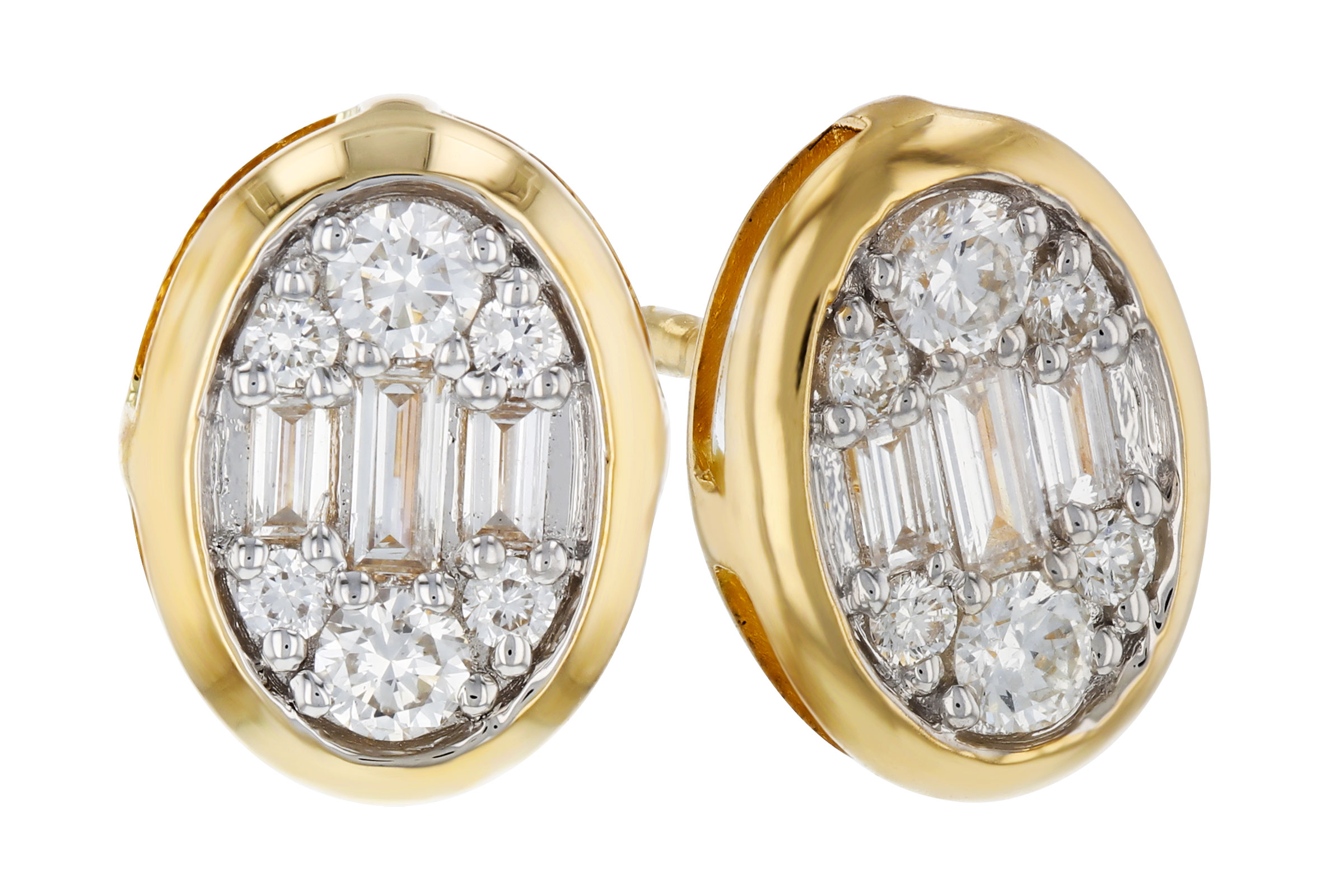 H311-83703: EARRINGS .08 TW BAGUETTE .24 TW