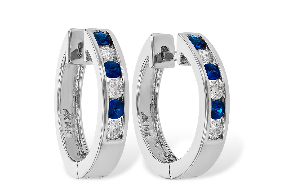 K037-30012: EARRINGS .29 SAPP .50 TGW