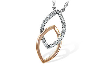 K225-52803: NECKLACE .20 TW (ROSE & WG)