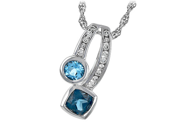 K225-53712: NECKLACE .91 TW BLUE TOPAZ 1.04 TGW