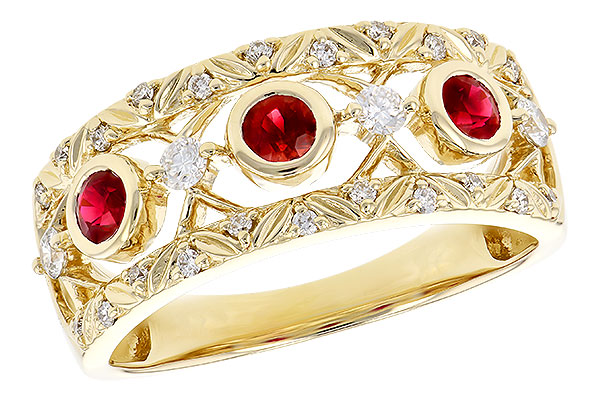 K309-15485: LDS WED RG .40 RUBY .63 TGW