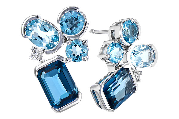 K309-15512: EARR 4.15 BLUE TOPAZ TW 4.19 TGW