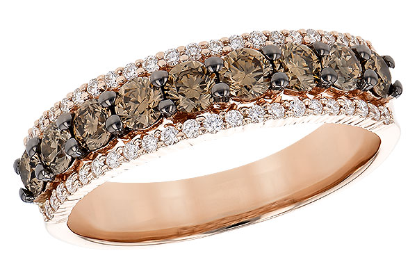 K309-16440: LDS WED RG .80 TW BROWN DIAS 1.00 TW