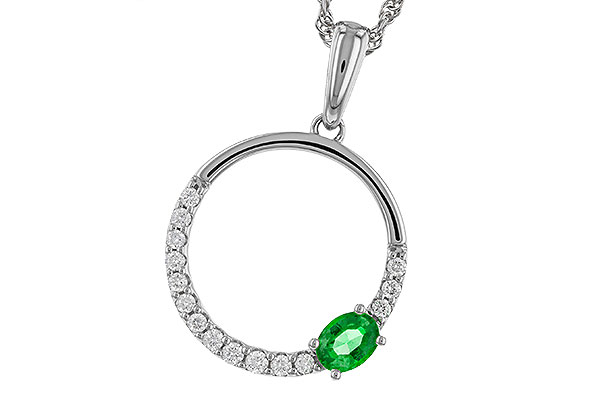 K310-93658: NECKLACE .19 EMERALD .34 TGW