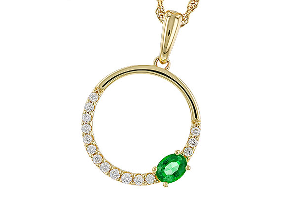 K310-93658: NECKLACE .19 EMERALD .34 TGW