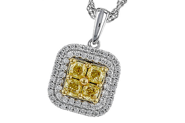 K310-94576: NECK .52 FANCY YELLOW DIAMONDS .72 TW