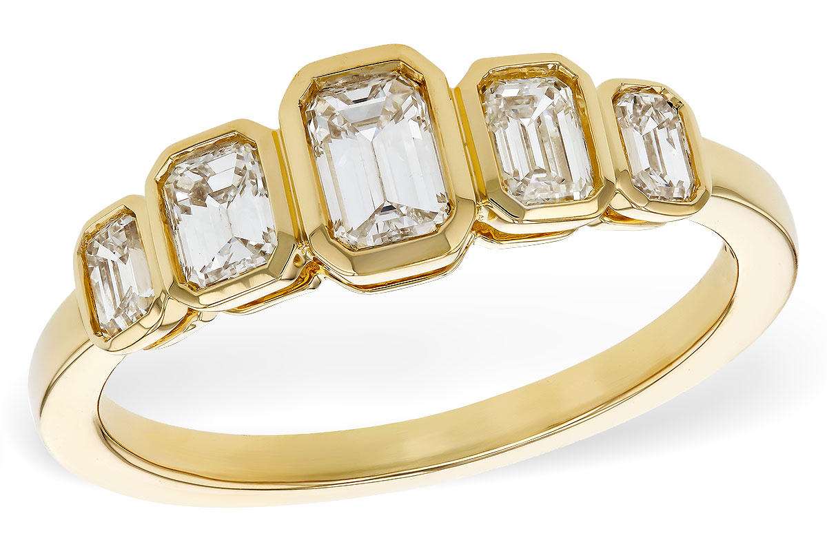 K310-99149: LDS DIA WED RG .90 TW EMERALD CUTS