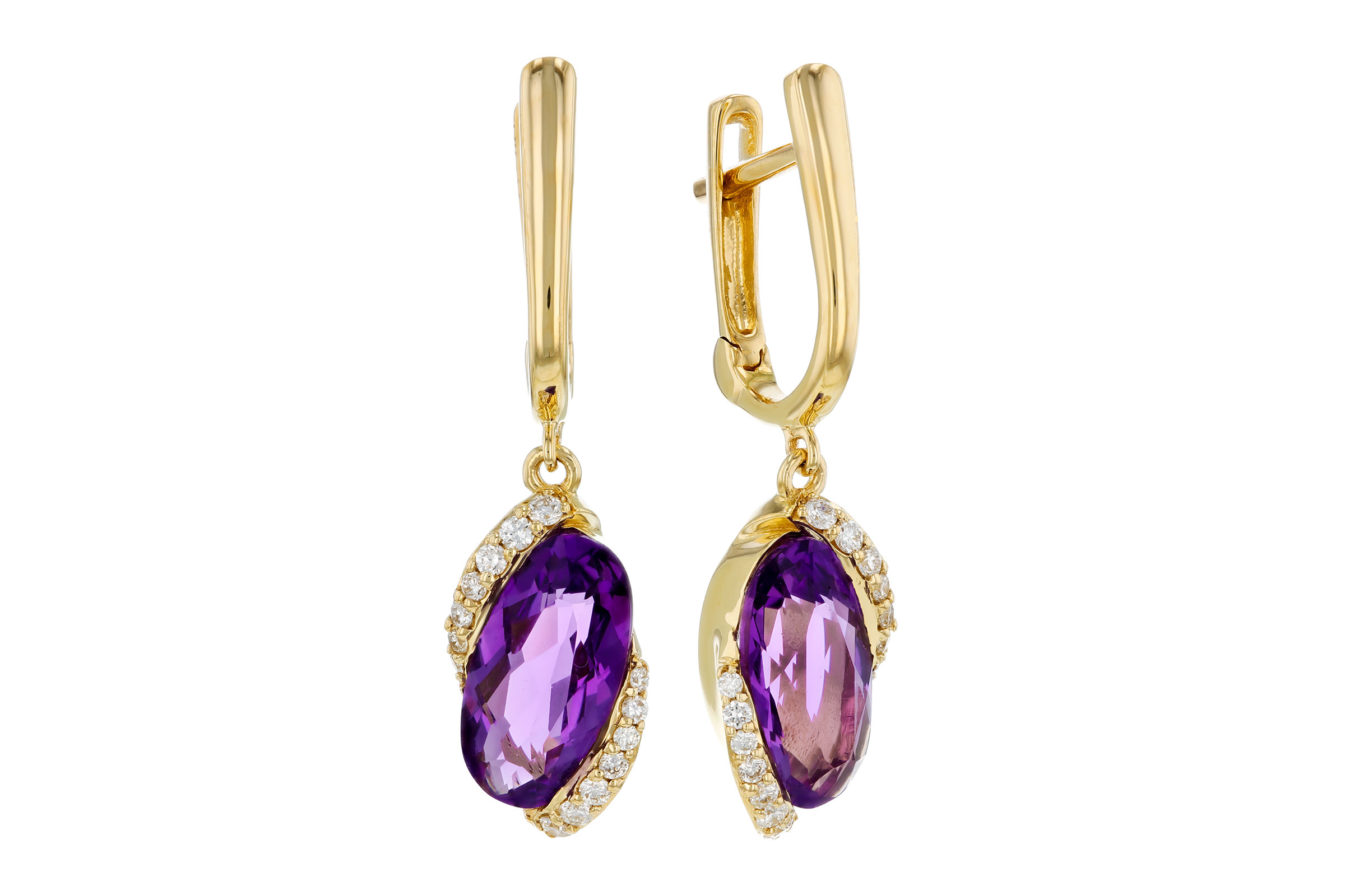 K311-83676: EARRINGS 2.14 TW AMETHYST 2.26 TGW (10x5MM AMY)