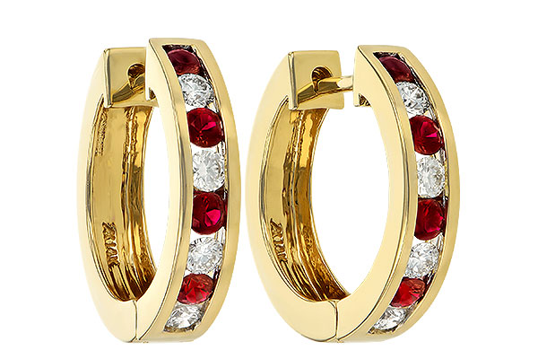 L037-30003: EARRINGS .59 RUBY 1.02 TGW