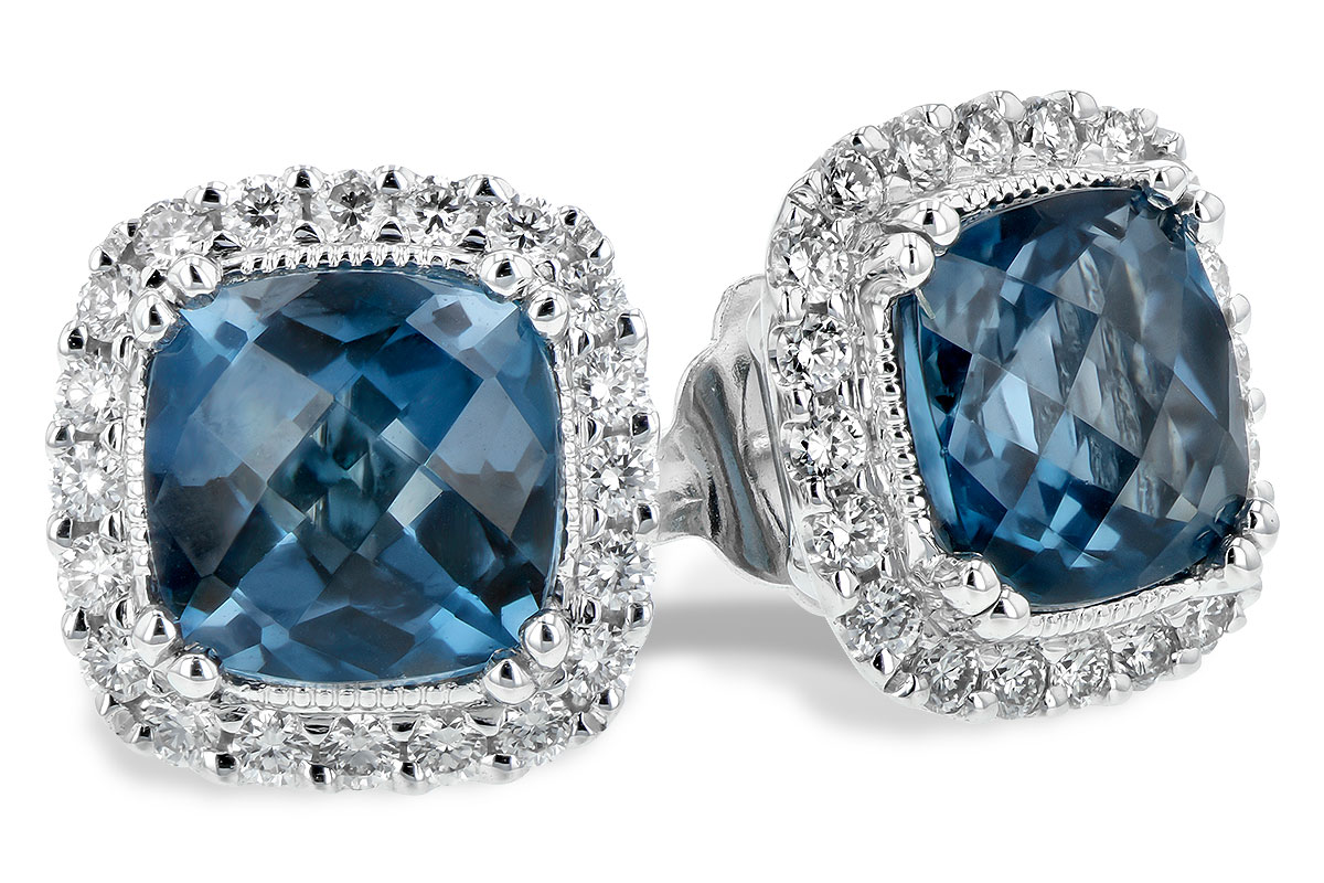 L225-46385: EARR 2.14 LONDON BLUE TOPAZ 2.40 TGW (6MM LBT)