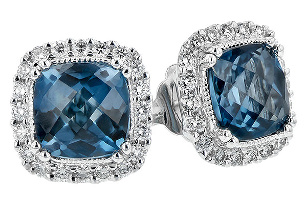 L225-46385: EARR 2.14 LONDON BLUE TOPAZ 2.40 TGW (6MM LBT)