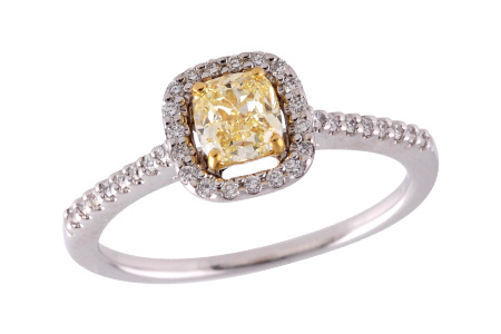 L309-09121: LDR .77 FANCY LGT YELL DIA .95 TW (GIA1279297180)