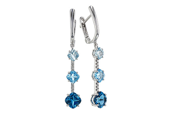 L310-91885: EARRINGS 2.41 TW BLUE TOPAZ 2.45 TGW