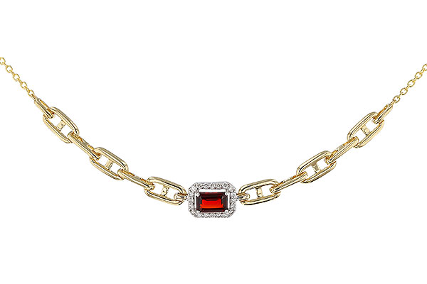 L310-92758: NECK .63 GARNET .75 TGW (6x4MM E.C. GAR / 18")