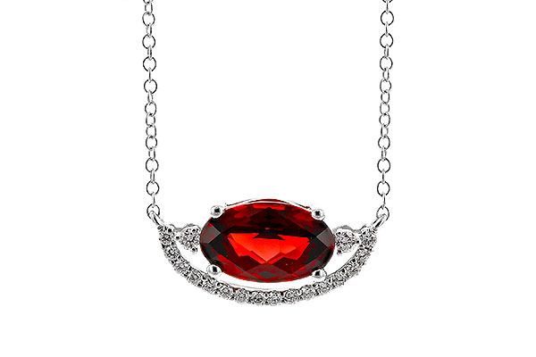 L310-92785: NECKLACE 1.94 GARNET 2.08 TGW (10x6MM GAR / 18")