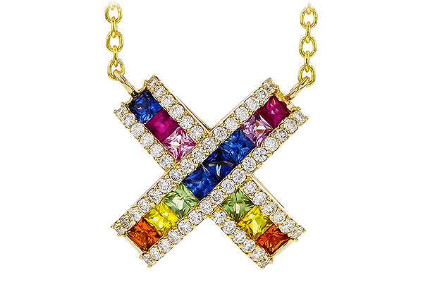 L310-93658: NECK .84 MULTI-COLOR SAPP 1.11 TGW (18")