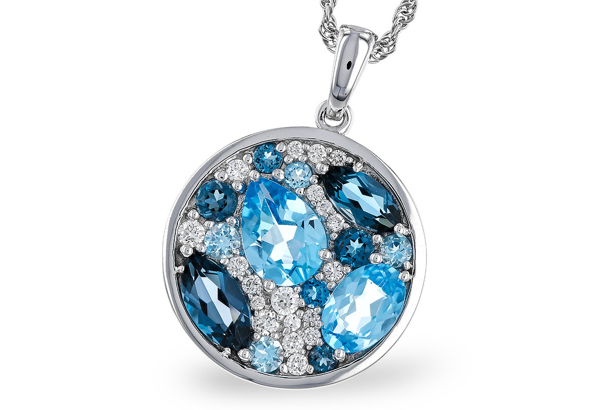 L310-94576: NECKLACE 2.31 TW BLUE TOPAZ 2.48 TGW