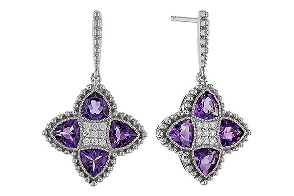 L310-95458: EARRINGS 1.41 AMETHYST 1.50 TGW