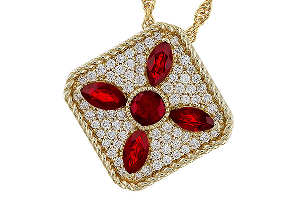 L310-95467: NECKLACE .81 TW RUBY 1.12 TGW