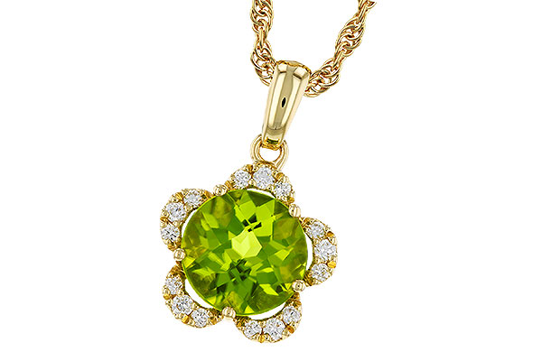 L310-99103: NECKLACE 2.16 PERIDOT 2.28 TGW (8MM RD)