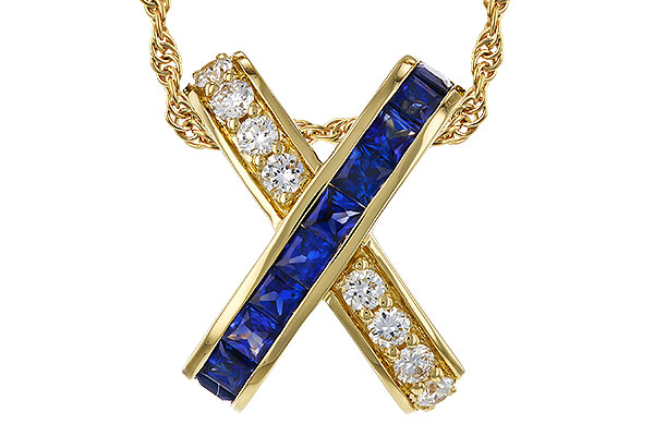 L310-99121: NECKLACE .60 TW SAPPHIRE .77 TGW