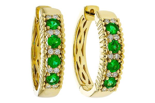 L310-99176: EARRINGS .33 TW EMERALD .45 TGW