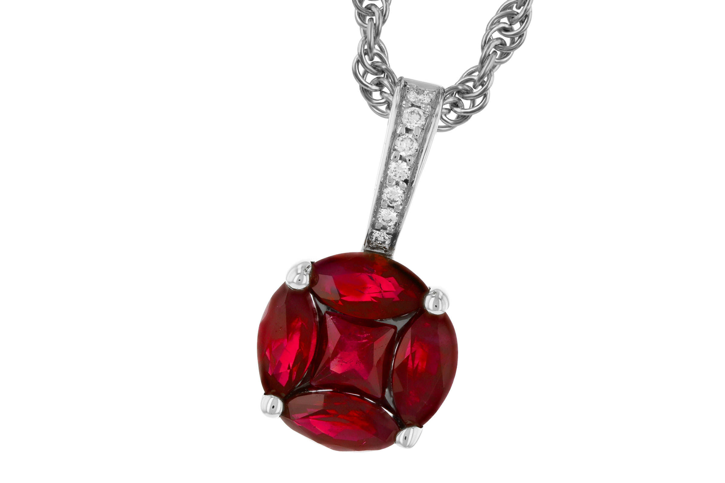 L311-81894: NECKLACE .80 RUBY .82 TW