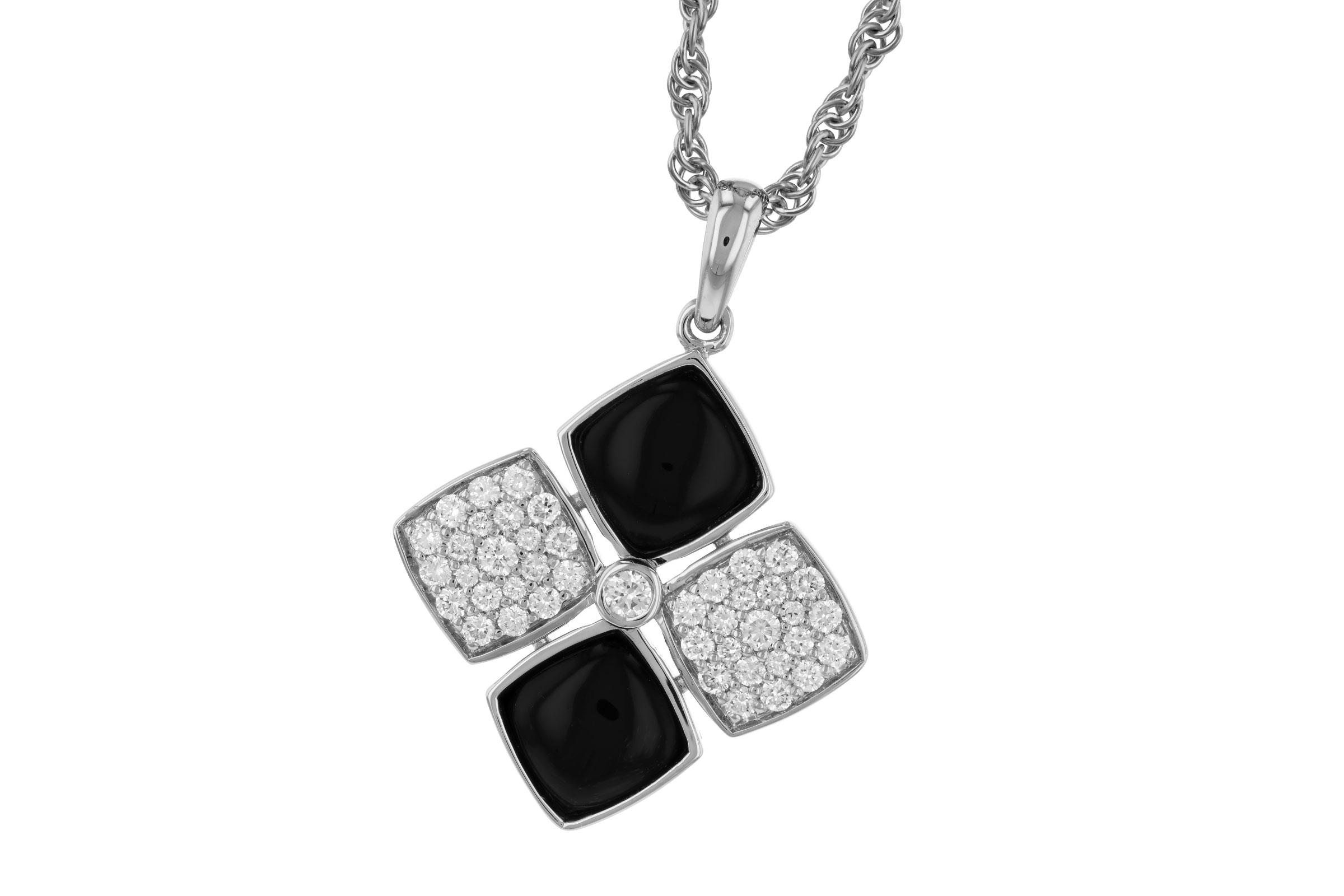 L311-82803: NECKLACE 1.23 TW ONYX 1.50 TGW