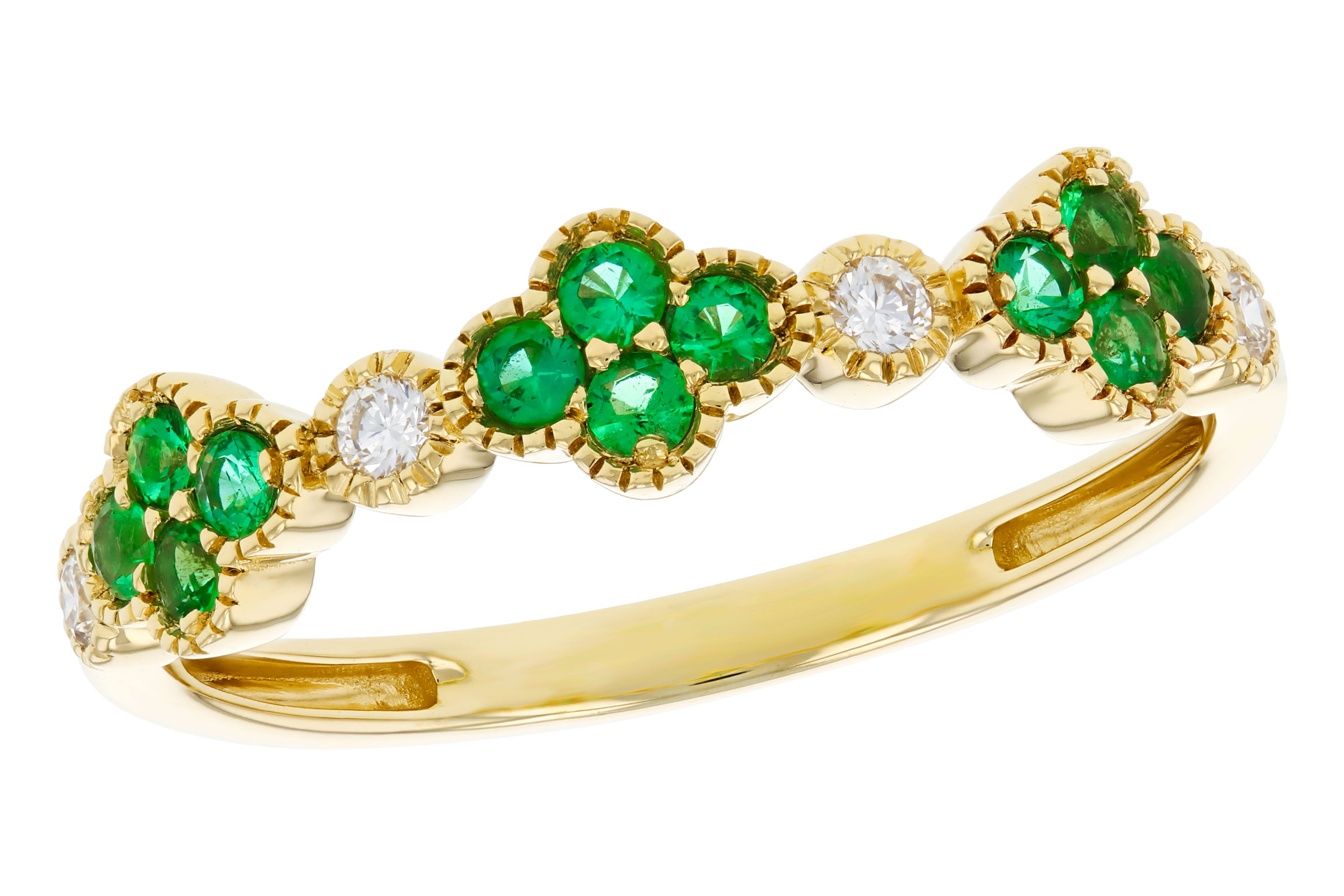L311-84567: LDS WED RG .18 TW EMERALD .26 TGW