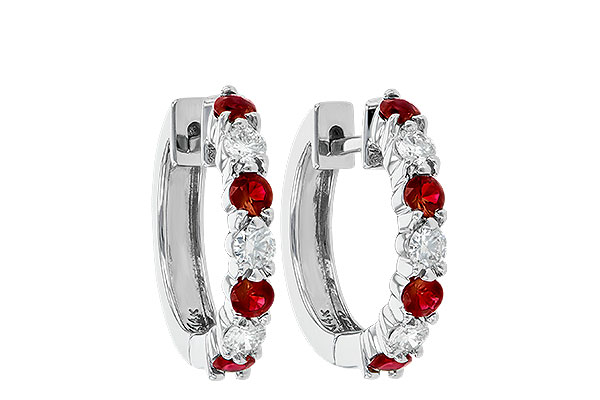 M037-30021: EARRINGS .64 RUBY 1.05 TGW