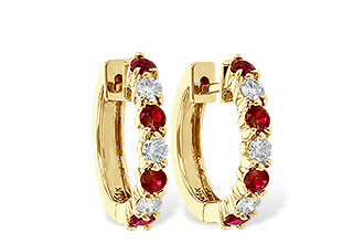 M037-30021: EARRINGS .64 RUBY 1.05 TGW