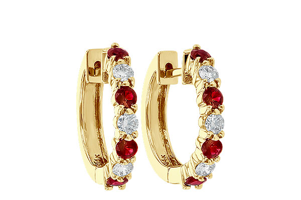 M037-30021: EARRINGS .64 RUBY 1.05 TGW