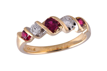 M129-10030: LDS WED RG .34 RUBY .58 TGW