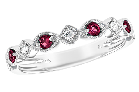 M129-10949: LDS WED RG .20 RUBY .26 TGW