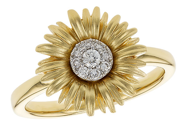 M310-03712: A310-02786 WITH YG & PETALS / WG SETTING .10 TW