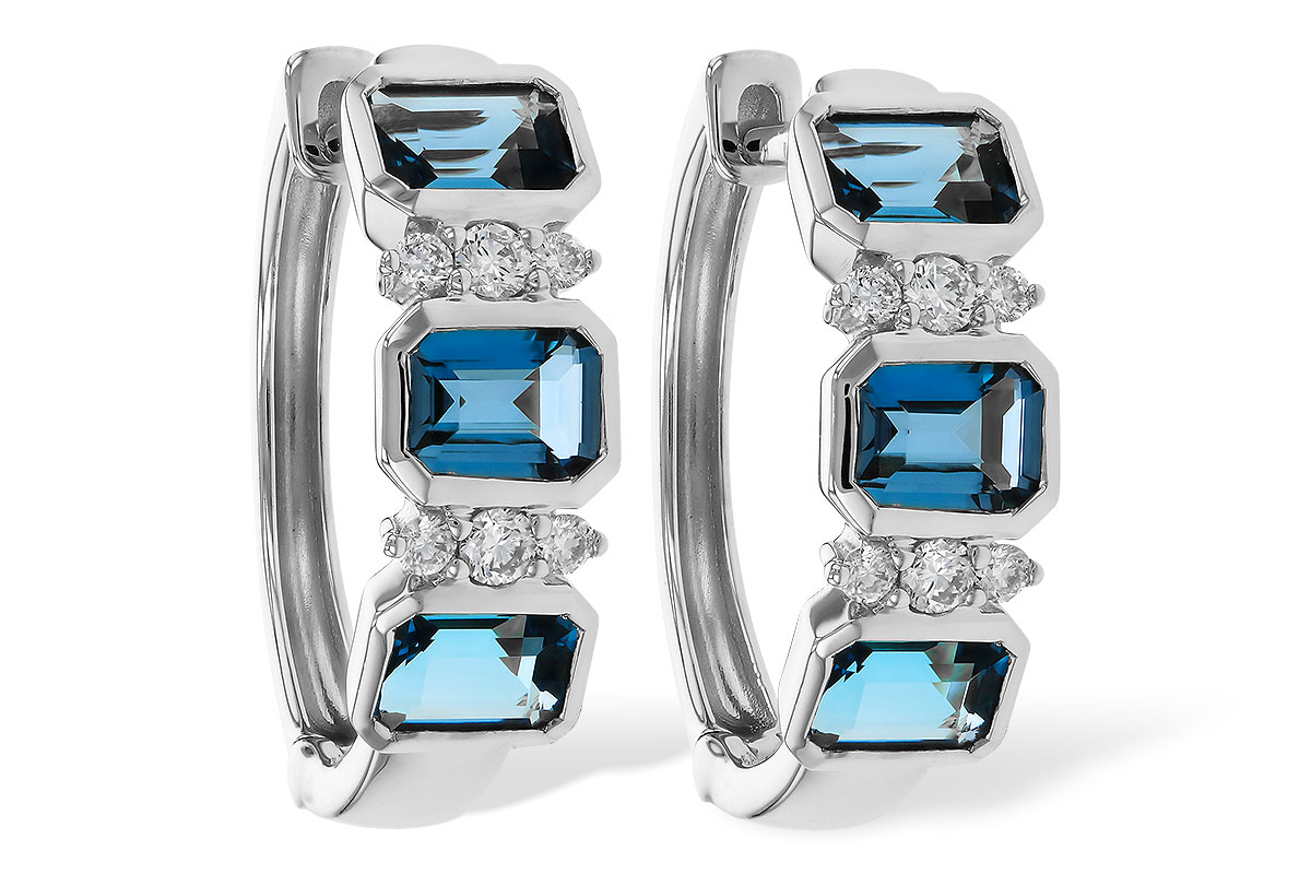 M310-92794: EARRINGS 1.37 TW LONDON BLUE TOPAZ 1.48 TGW