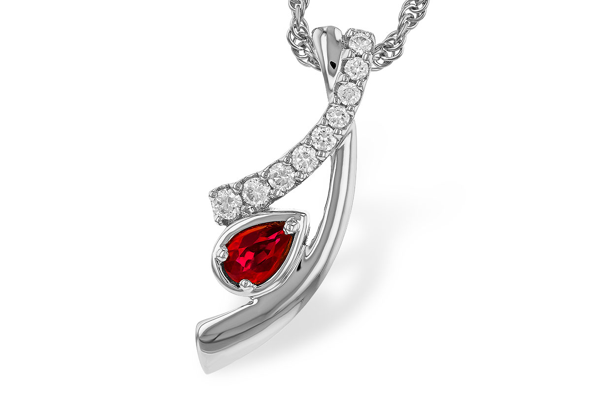 M310-96367: NECKLACE .21 RUBY .38 TGW (5x3 RUBY)