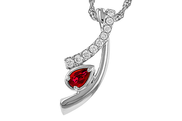 M310-96367: NECKLACE .21 RUBY .38 TGW (5x3 RUBY)