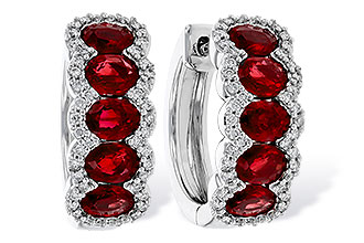 M310-97358: EARRINGS 2.20 TW RUBY 2.45 TGW