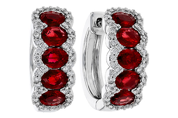 M310-97358: EARRINGS 2.20 TW RUBY 2.45 TGW