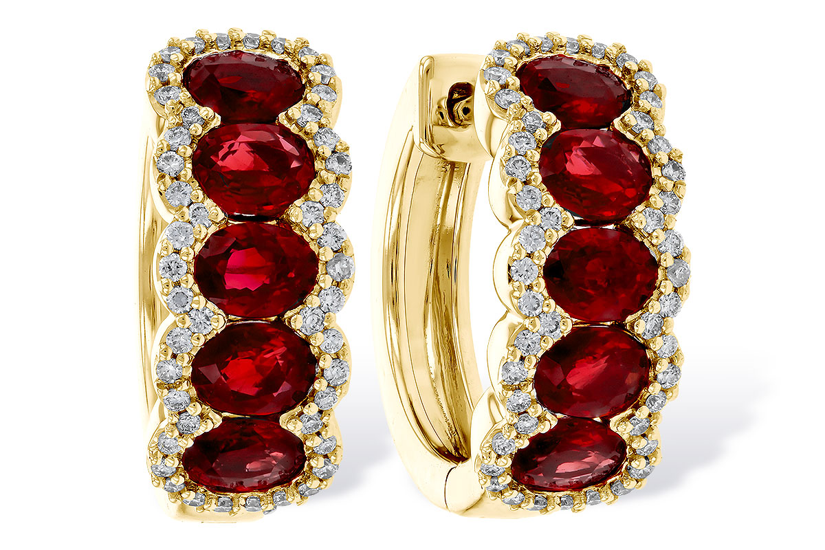 M310-97358: EARRINGS 2.20 TW RUBY 2.45 TGW