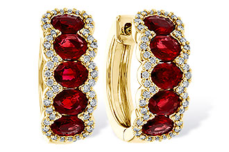 M310-97358: EARRINGS 2.20 TW RUBY 2.45 TGW