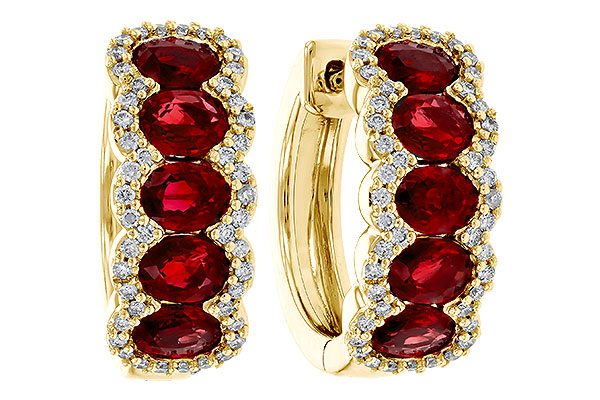 M310-97358: EARRINGS 2.20 TW RUBY 2.45 TGW