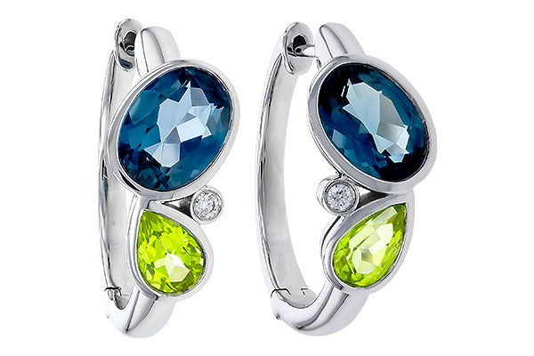 M310-99149: EARRINGS 2.97 SEMI-PREC (PER,LBT) 3.00 TGW