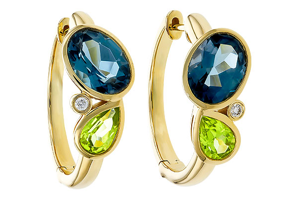 M310-99149: EARRINGS 2.97 SEMI-PREC (PER,LBT) 3.00 TGW